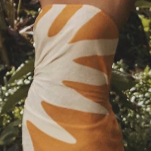 Brand New by Anthropologie Celandine Strapless Cutout Linen Blend Dress - Picture 4 of 8